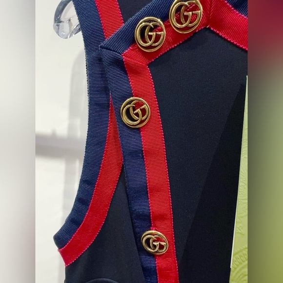 Gucci Dark Blue Dress with Red Trim - Picture 2 of 5